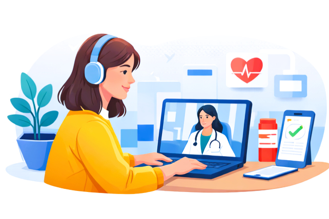 Telehealth patient illustration