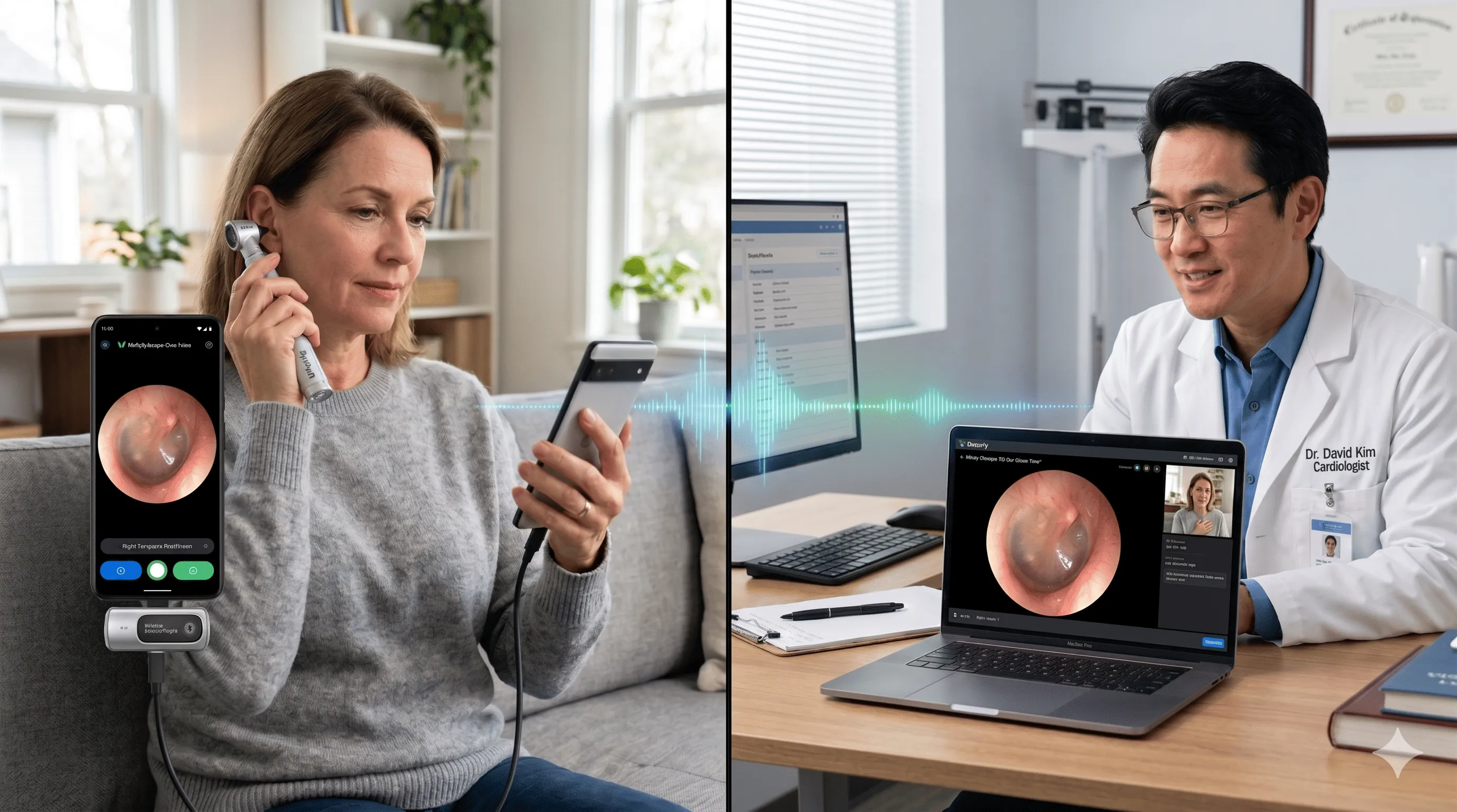 Telehealth ear examination with WellyfyScope