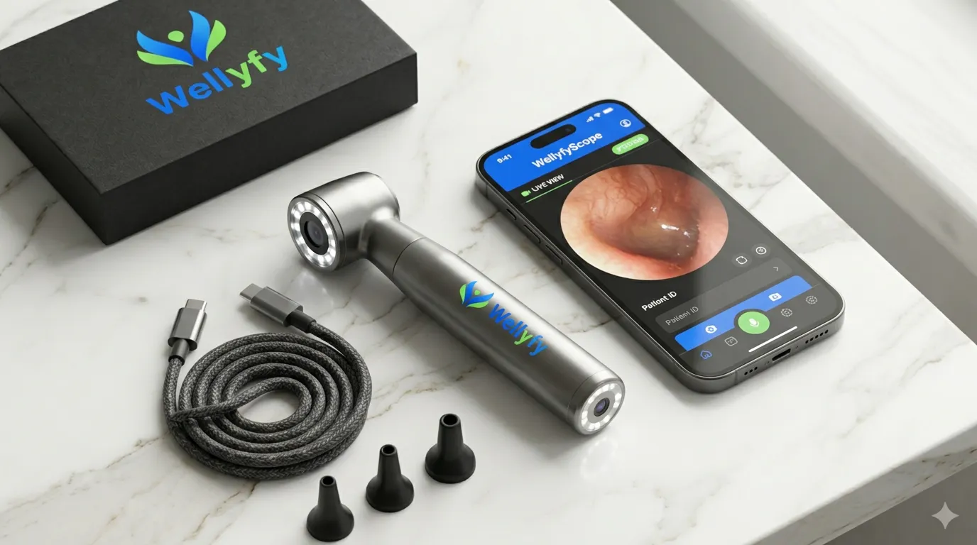 WellyfyScope complete kit flat lay